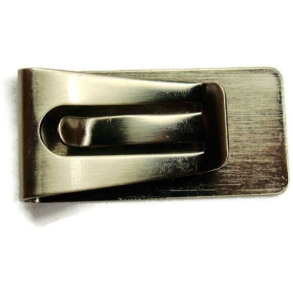 Etched Golf Course Photo Silver T Cash Holder Wallet Card ID Vintage Money Clip - Picture 5 of 5